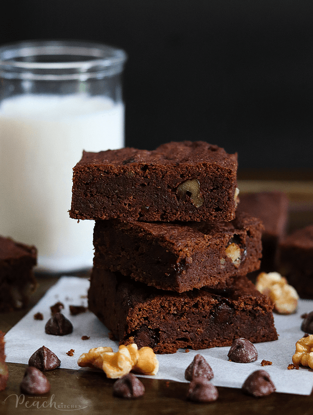 Low Carb Chocolate Walnut Brownies (Keto Friendly) The Peach Kitchen